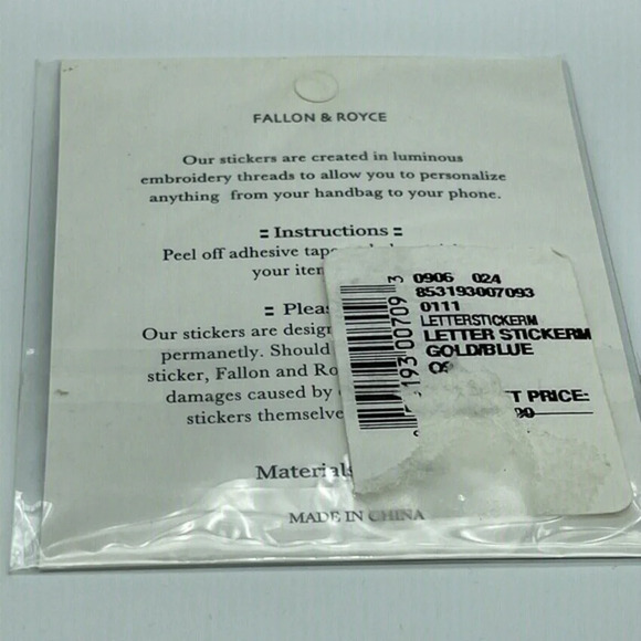 Fallon & Royce Monogram Embellishment Sticker initial “M” - Picture 3 of 3